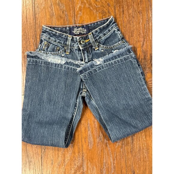 NEW Levis Strauss Signature Girls Rhinestone Jeans Size 6X Frayed Hem Denim - Picture 4 of 9
